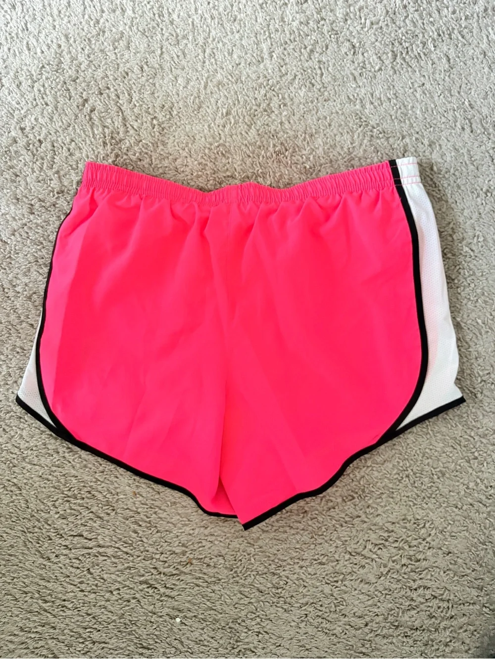 Nike Girls Hot Pink Athletic Shorts with Black & White Trim